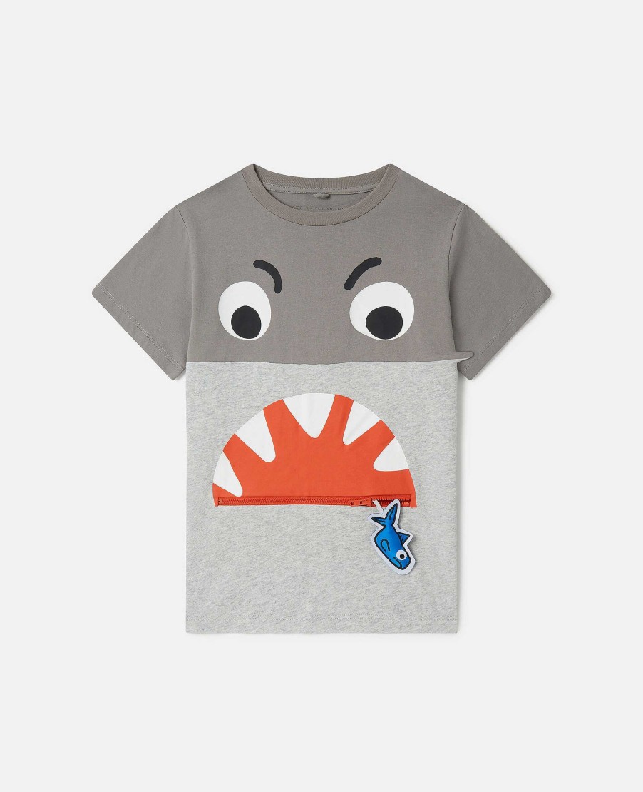 Barn Stella McCartney T-Shirts Och Troja | Shark Face Colourblock T-Shirt