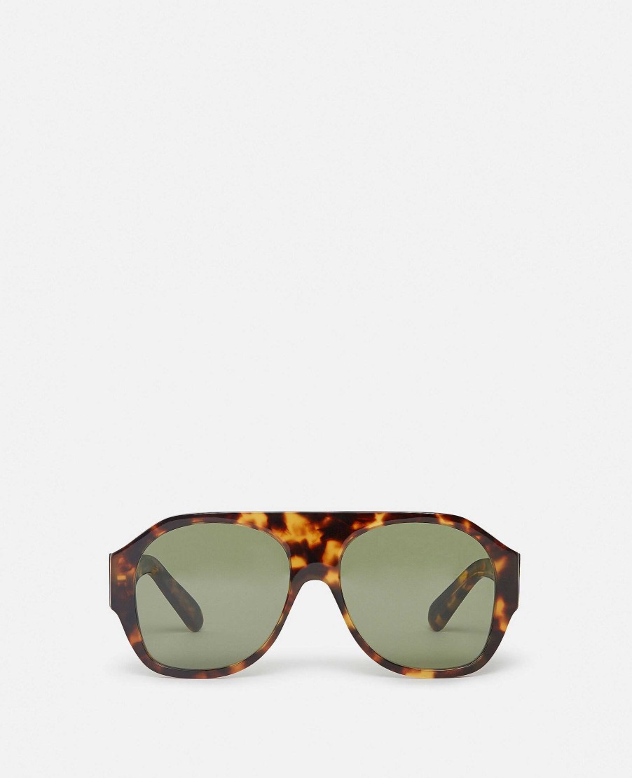 Kvinnor Stella McCartney Solglasogon | Logo Chunky Aviator Solglasogon