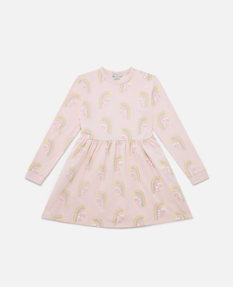 Barn Stella McCartney Klanningar Och Allt-I-Ett | Rainbow Unicorn Print Skater Klanning