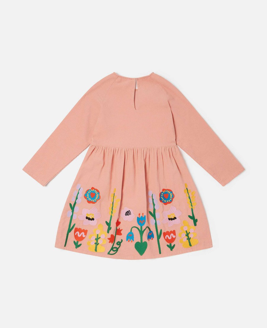 Barn Stella McCartney Klanningar Och Allt-I-Ett | Flower Brodery Skater Klanning