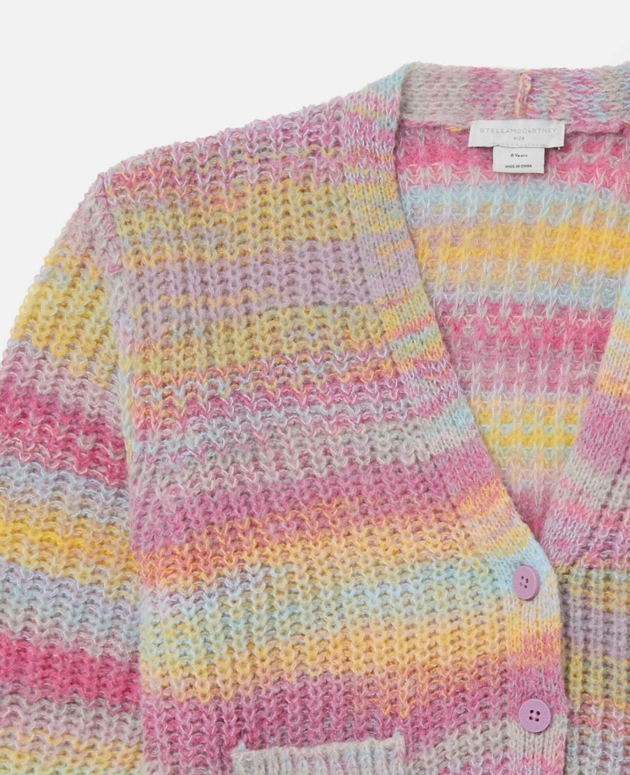 Barn Stella McCartney Trojor Och Koftor | Space Dye Stripe Cardigan