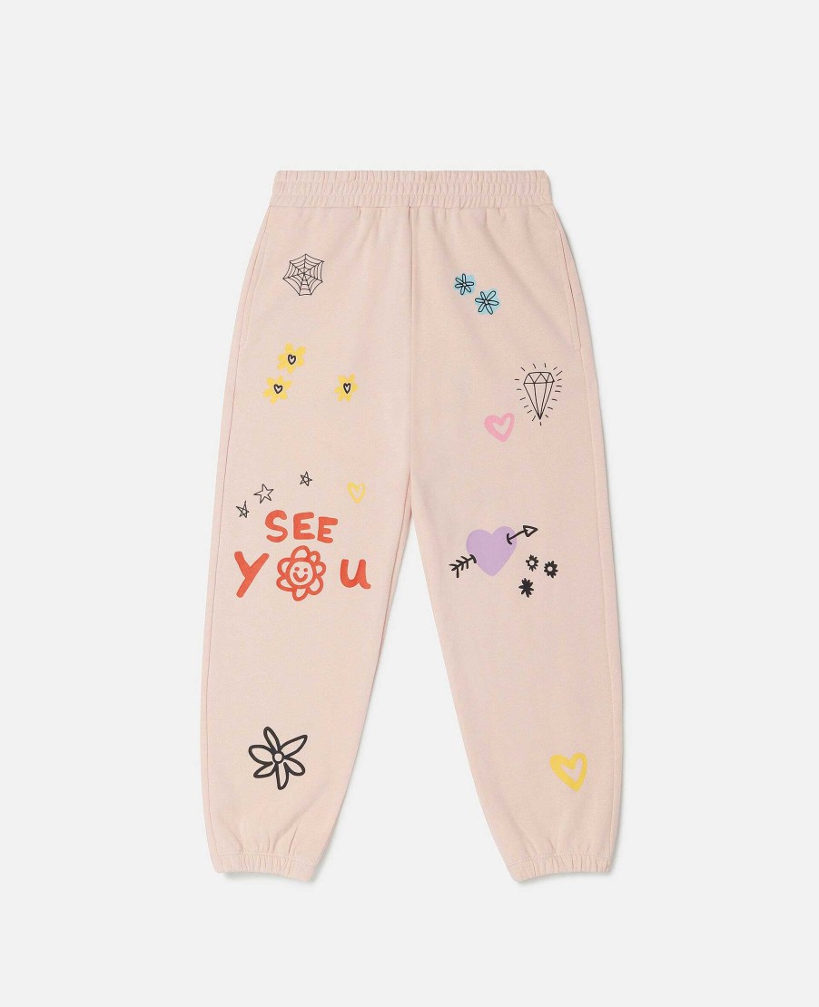 Barn Stella McCartney Byxor Och Kjolar | Doodle Brodery Joggers