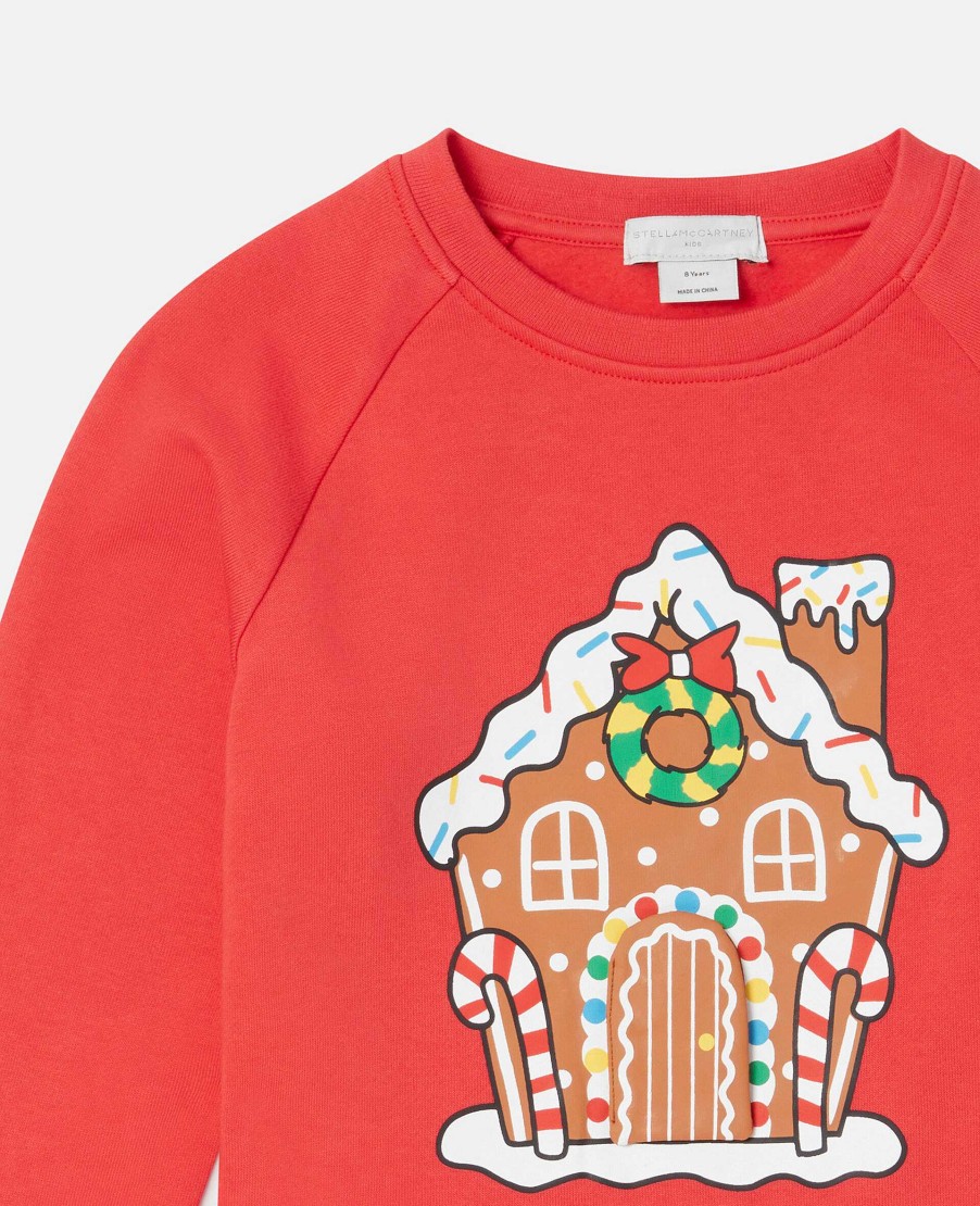 Barn Stella McCartney T-Shirts Och Troja | Sweatshirt Med Pepparkakshusmotiv