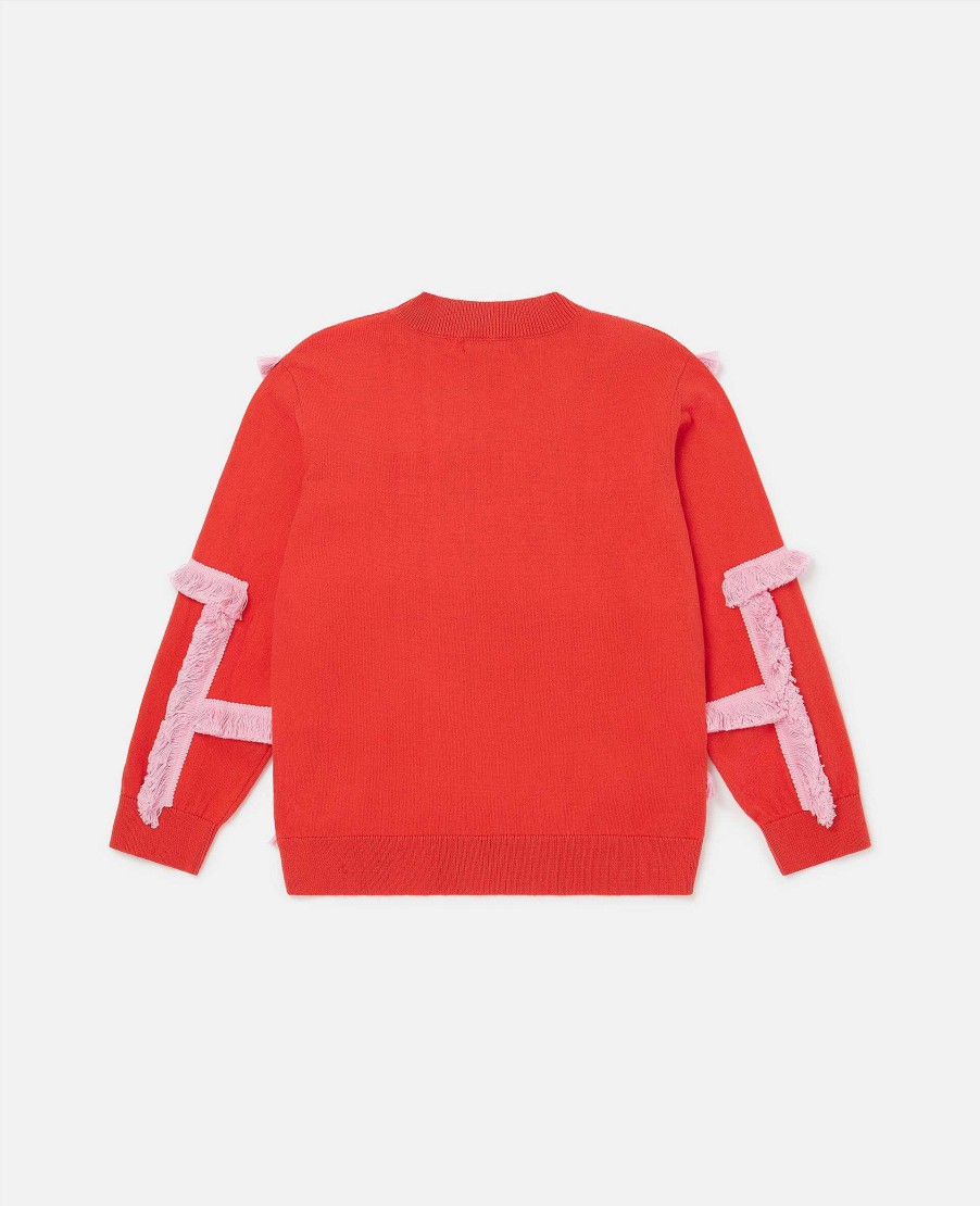 Barn Stella McCartney Trojor Och Koftor | Fringed Lines Jumper