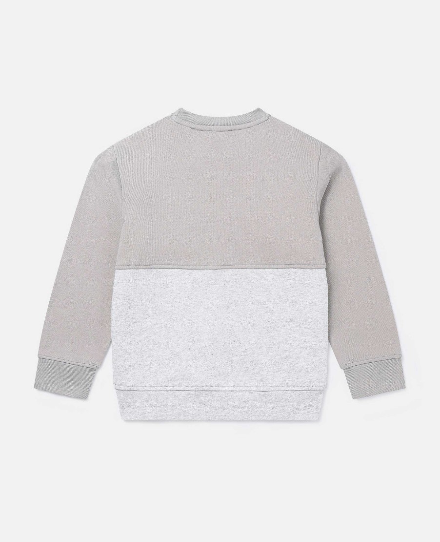 Barn Stella McCartney Koftor Och Trojor | Shark Face Colourblock Sweatshirt