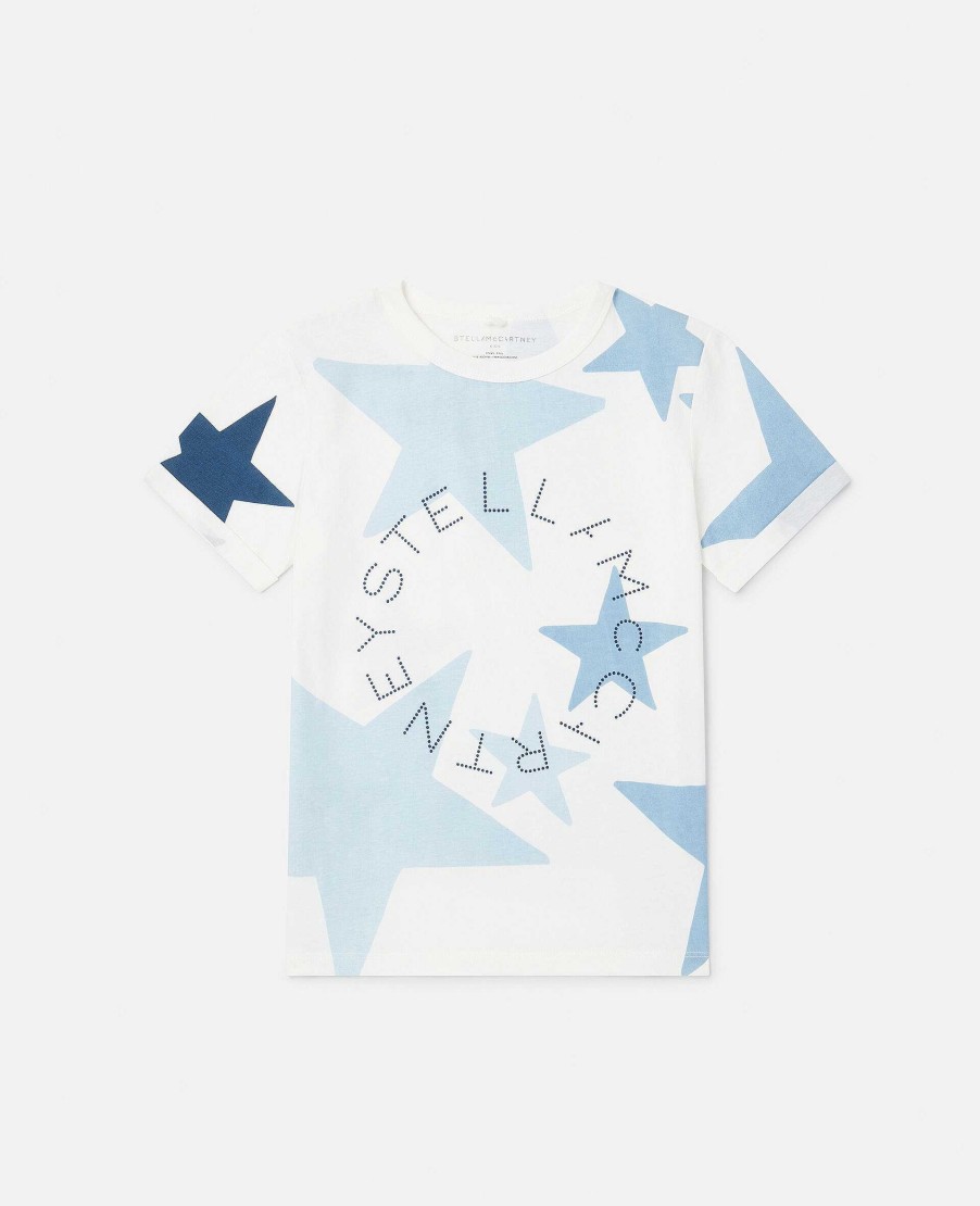 Barn Stella McCartney T-Shirts Och Toppar | Stella T-Shirt Med Stjarntryck Med Logotyp