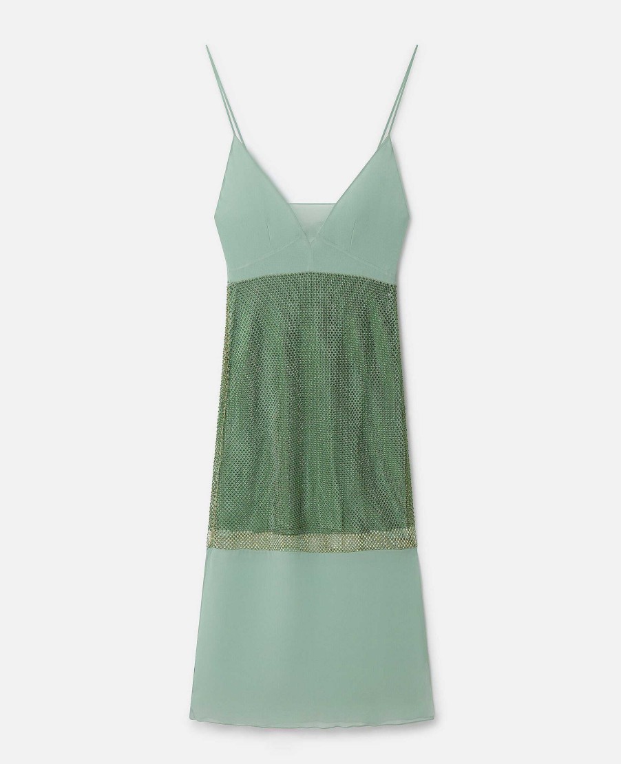 Kvinnor Stella McCartney Klanningar | Kristallpanel Satin Slip Dress