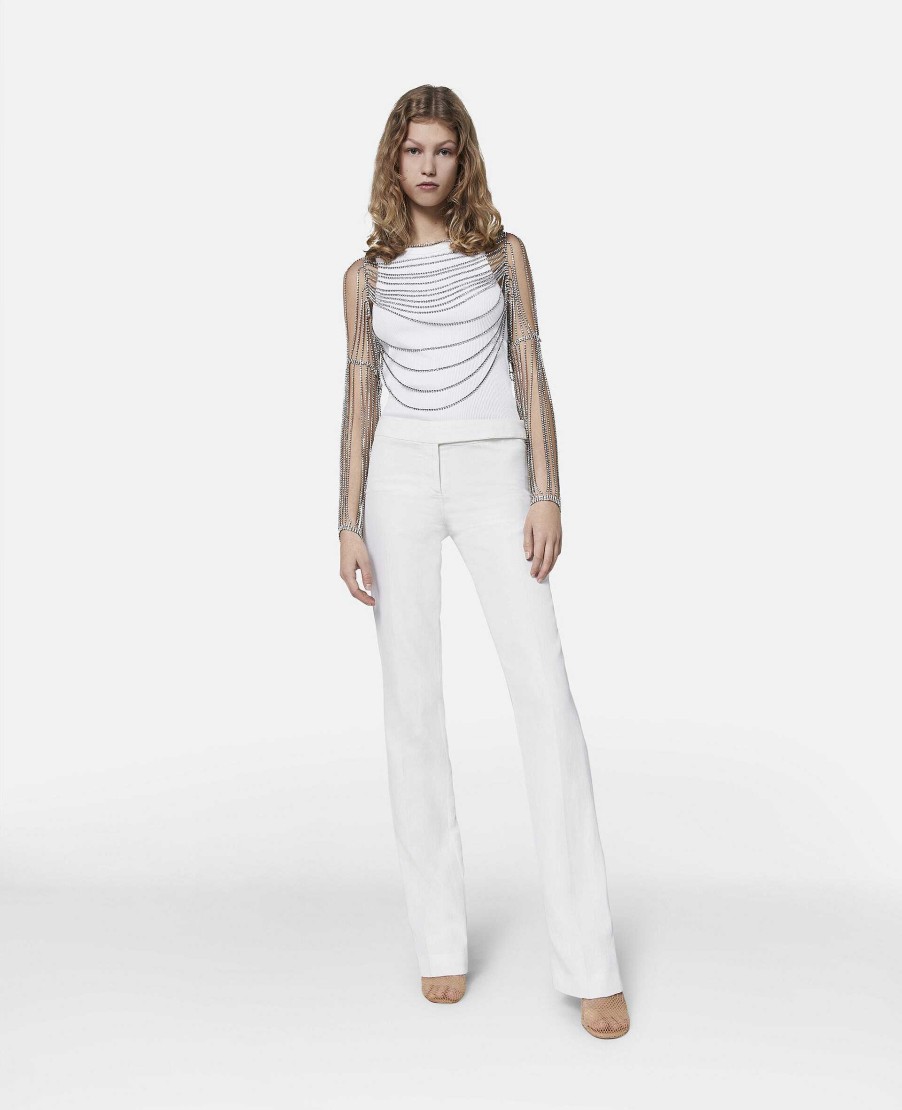 Kvinnor Stella McCartney Skjortor Och Toppar | Crystal Chain Sleeve Topp