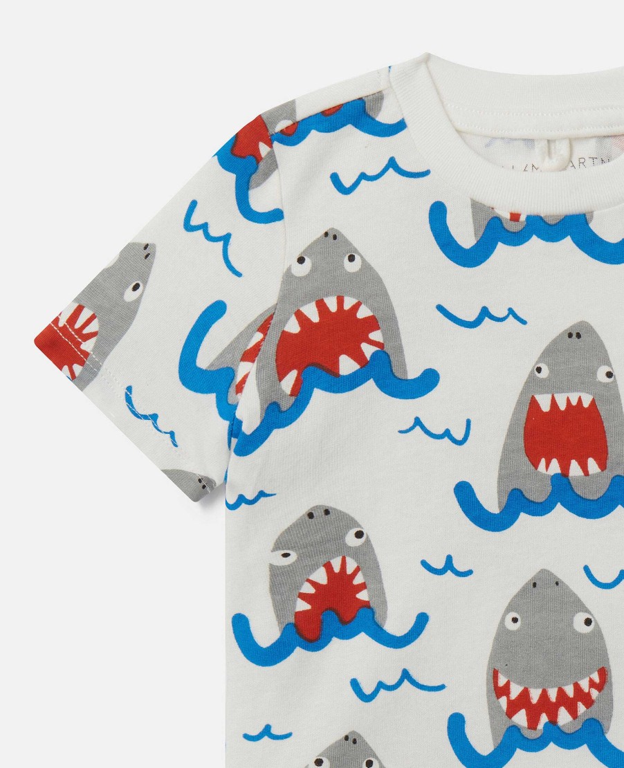 Barn Stella McCartney T-Shirts Och Troja | Shark Print T-Shirt