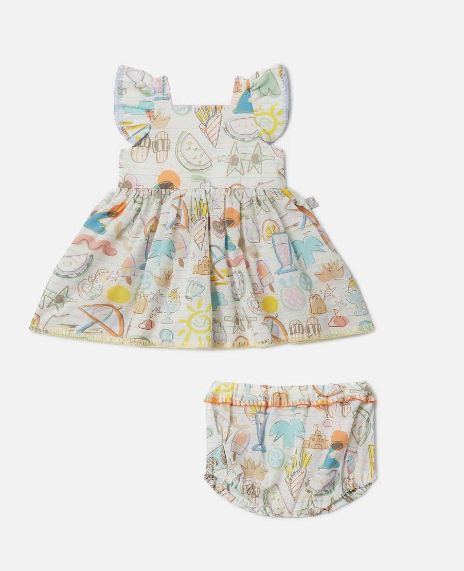 Barn Stella McCartney Baby Flickor | Sommar Doodles Print Klanning Och Bloomers Set