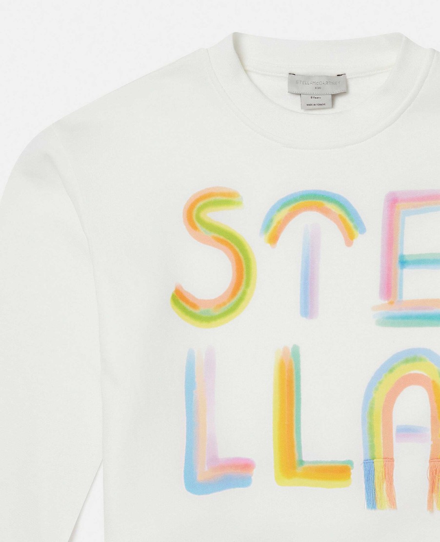 Barn Stella McCartney Trojor Och Koftor | Stella Logo Rainbow Sweatshirt