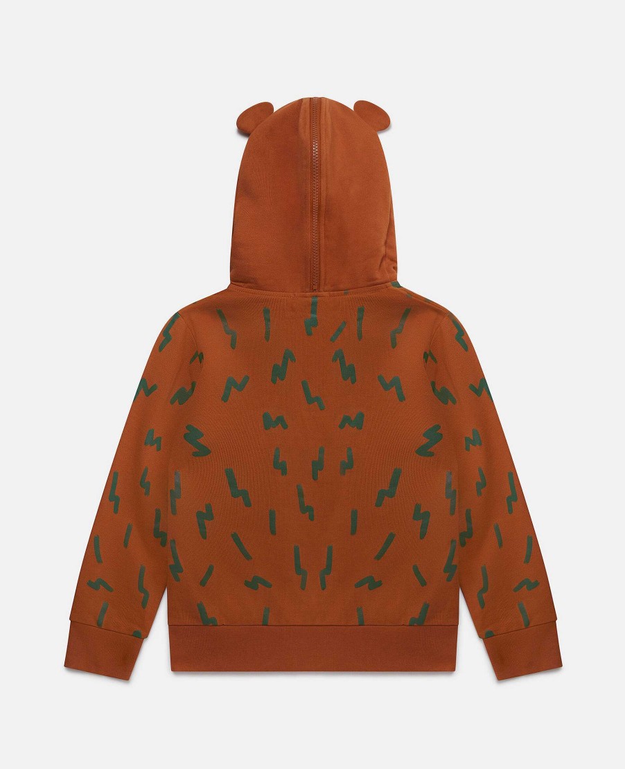 Barn Stella McCartney Koftor Och Trojor | Grizzly Bear Hoodie Med Dragkedja